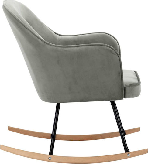 Schaukelstuhl Samt Grey 60x74x84cm