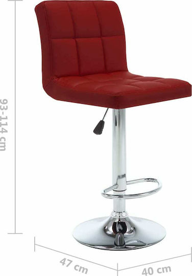 Stool Bar with Back & Adjustable Height Bordeaux 2pcs 47x40x90-111cm