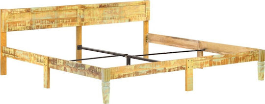 Κρεβάτι King Size Ξύλινο Μπεζ για Στρώμα 200x200cm
