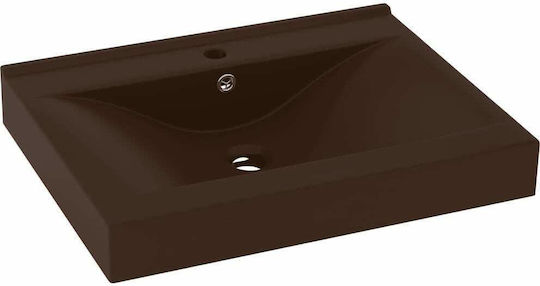 vidaXL Επικαθήμενος Νιπτήρας Κεραμικός 60x46x16cm
