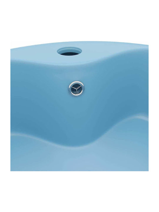 vidaXL Επικαθήμενος Νιπτήρας Κεραμικός 36x36x13cm Γαλάζιος