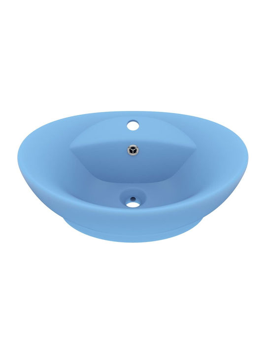 vidaXL Vessel Sink Ceramic 58.5x39x21cm Blue