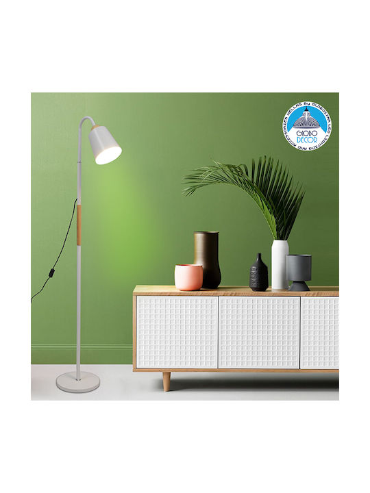 GloboStar Ribbon Floor Lamp H164xW13cm. with Socket for Bulb E27 White