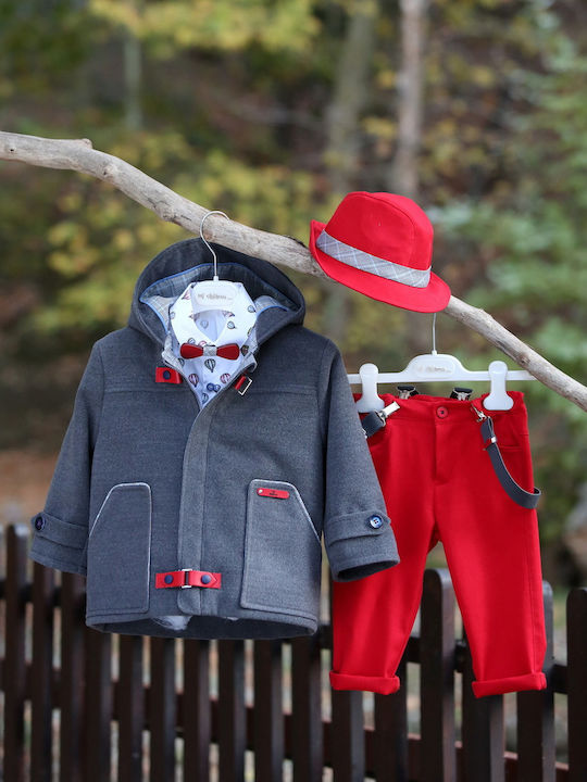 Mi Chiamo Taufkleidung für Jungen Anzug Rot 5 Stück