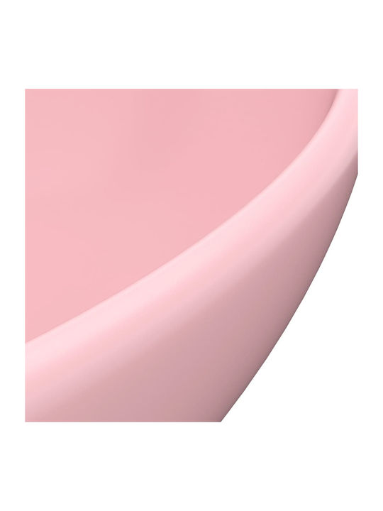 vidaXL Επικαθήμενος Νιπτήρας Κεραμικός 40x33x13.5cm Ροζ