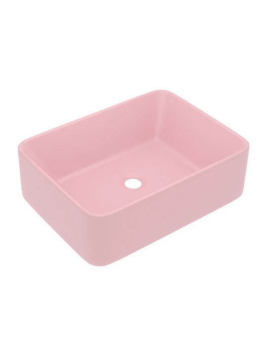 vidaXL Countertop Sink Ceramică 41x30cm Roz