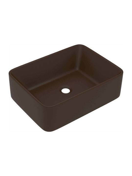 vidaXL Vessel Sink Ceramic 41x30x12cm Brown