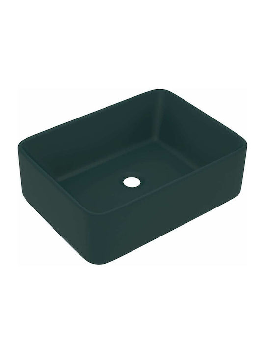 vidaXL Vessel Sink Ceramic 41x30x12cm Green