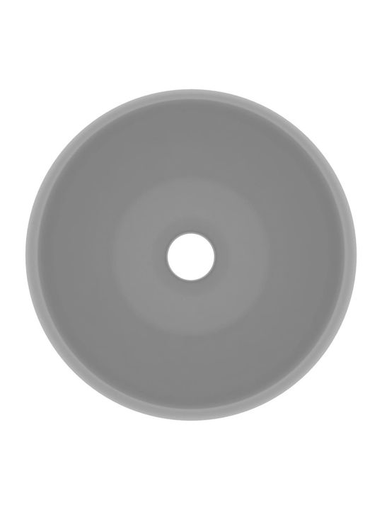 vidaXL Επικαθήμενος Νιπτήρας Κεραμικός 40x40x15cm Γκρι