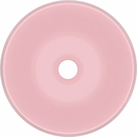 vidaXL Επικαθήμενος Νιπτήρας Κεραμικός 40x40x15cm Ροζ