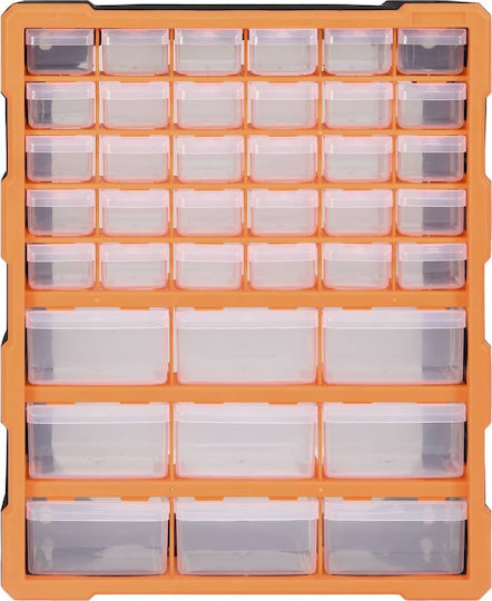 vidaXL Συρταριέρα Εργαλείων Plastic 39 Compartments W38xD16xH47cm