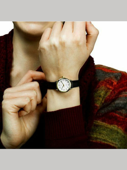 Timex Easy Reader Ρολόι Μπαταρίας με Δερμάτινο Λουράκι