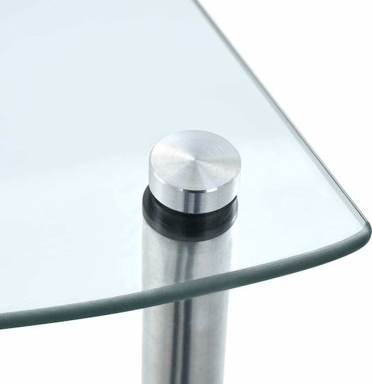 Eckbibliothek Transparent 30x30x130cm