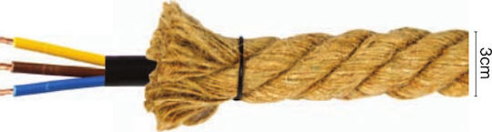 VK Lighting Fabric Cable 3x0.75mm² 1m in Beige Color 1m 77161-256144