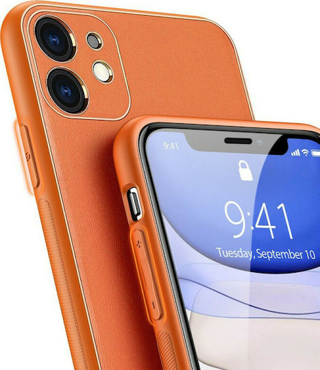 Dux Ducis Yolo Elegant Back Cover Piele artificială Portocaliu (iPhone 12 mini)