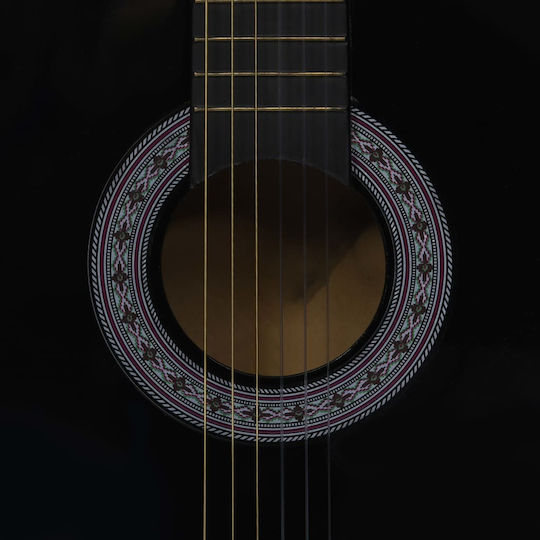 vidaXL Kids Classical Guitar 3/4 with Bag Black