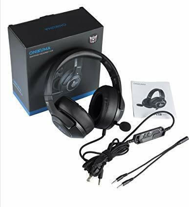 Onikuma K9 Over Ear Gaming Headset cu conexiune 3,5mm / USB Negru