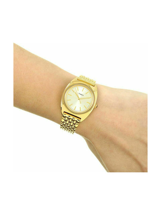 Timex Watch with Gold Metal Bracelet