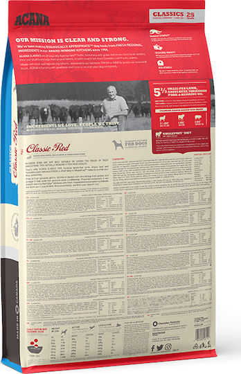Acana Classics Red Meat 2kg Ξηρά Τροφή Σκύλων χωρίς Σιτηρά & Γλουτένη με Αρνί, Βοδινό και Χοιρινό