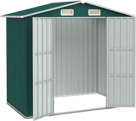 Metallic Garden Shed Galvanized Green with Air Vents M2.05xW1.29xH1.83m