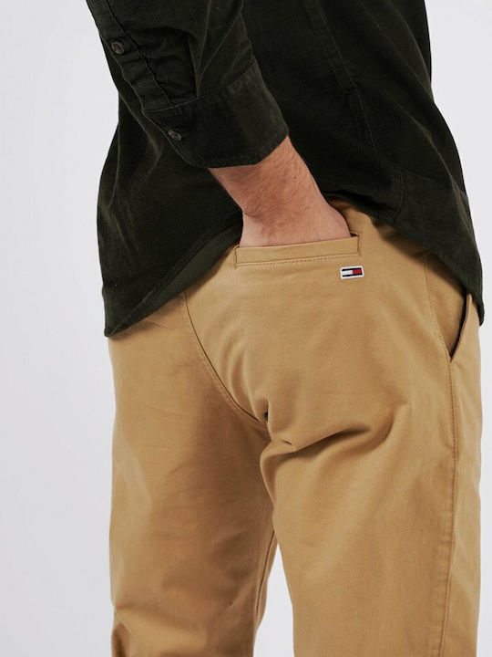 Scanton Παντελόνι Chino Ελαστικό σε Slim Εφαρμογή Μπεζ