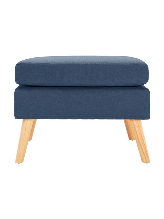 Stool Footstool Upholstered with Fabric Blue 54x54x43.5cm