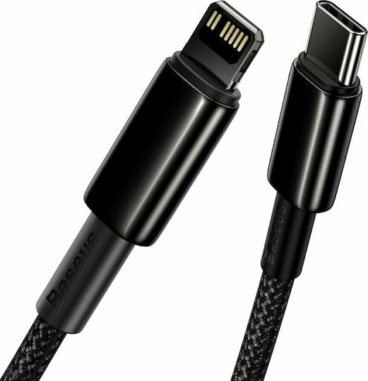 Baseus Tungsten Gold Braided USB-C to Lightning Cable 20W Μαύρο 1m (CATLWJ-01)