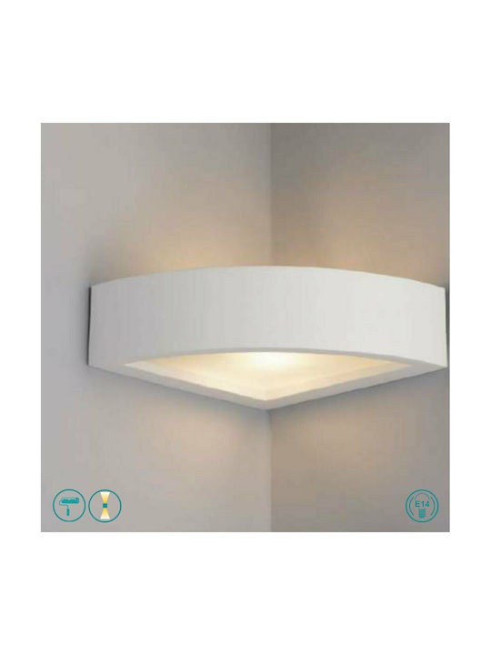 Fan Europe Intec Modern Wall Lamp with Socket E14 White Plaster Wall Lamp