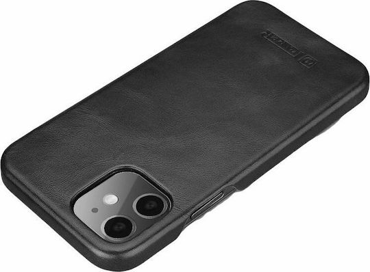iCarer Curved Edge Genuine Leather Buchen Sie Leder / Synthetisches Leder Schwarz (iPhone 12 Pro Max)
