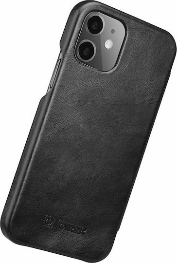 iCarer Curved Edge Genuine Leather Buchen Sie Leder / Synthetisches Leder Schwarz (iPhone 12 Pro Max)