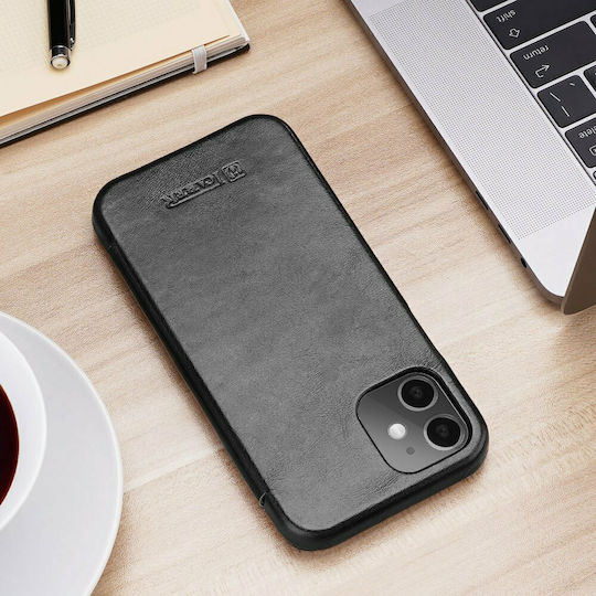 iCarer Curved Edge Genuine Leather Buchen Sie Leder / Synthetisches Leder Schwarz (iPhone 12 Pro Max)