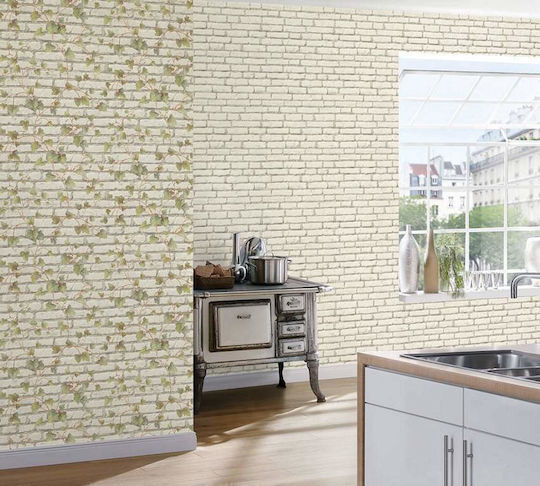 Тапет за Стена Wood Stone Винил Ecru 1000x53см Миеща се