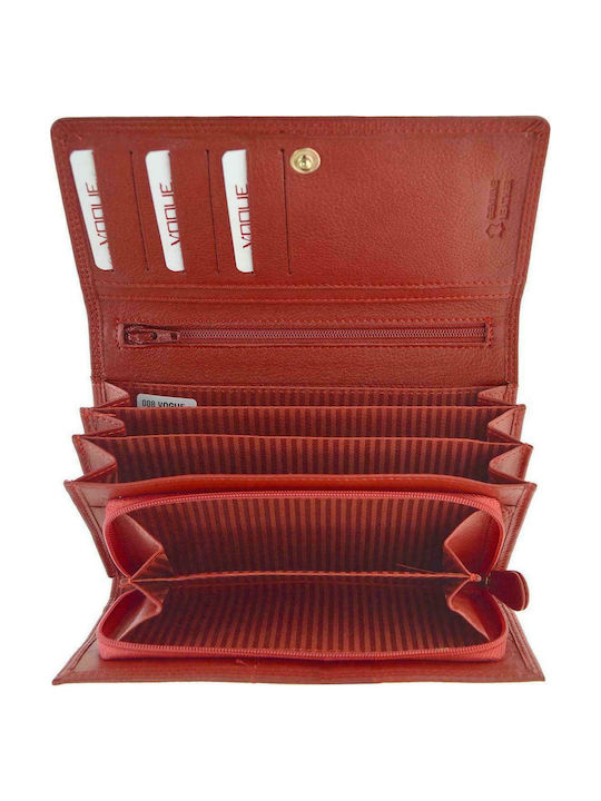008 Large Leather Women's Wallet Red