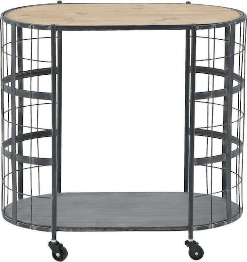 Beige Side Table With Wheels