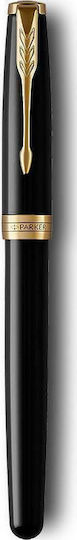 Parker Sonnet Pen Set Ballpoint Medium with Fountain Pen Medium Laque Black (in a paper cassette)