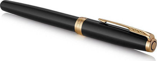 Parker Sonnet Pen Set Ballpoint Medium with Fountain Pen Medium Laque Black (in a paper cassette)