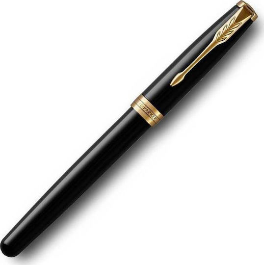 Parker Sonnet Pen Set Ballpoint Medium with Fountain Pen Medium Laque Black (in a paper cassette)