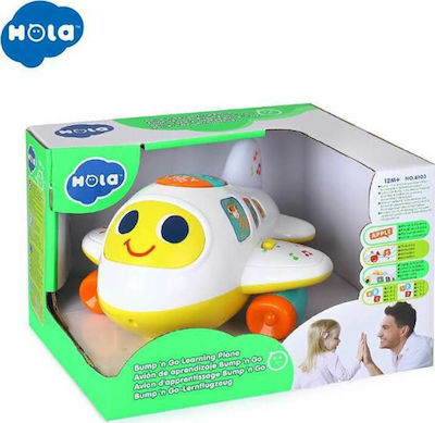 Hola Toys Vehicle To Πρώτο μου Αεροπλάνο with Light and Sounds for 12++ Months