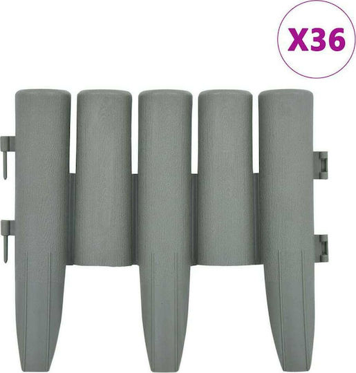 vidaXL Plastic Garden Border in Gray Color 23.5cm x 10.0m