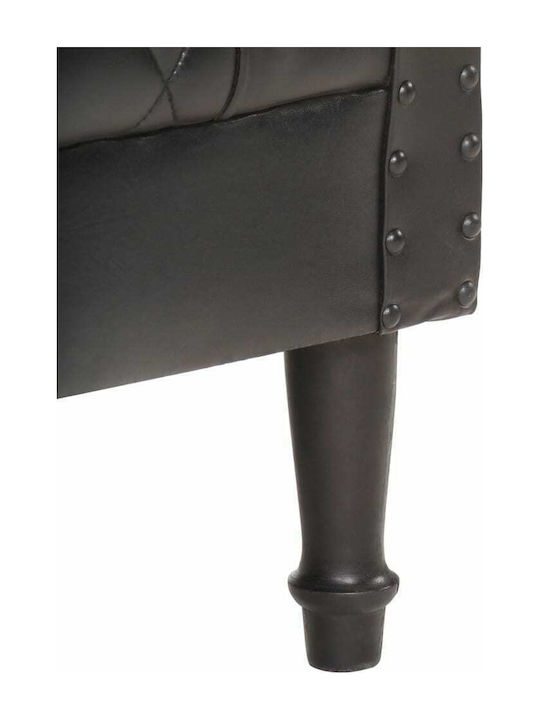 Πολυθρόνα από Γνήσιο Δέρμα Μαύρο 60x57x64cm