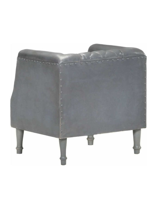 Sessel aus echtem Leder Grey 60x57x64cm