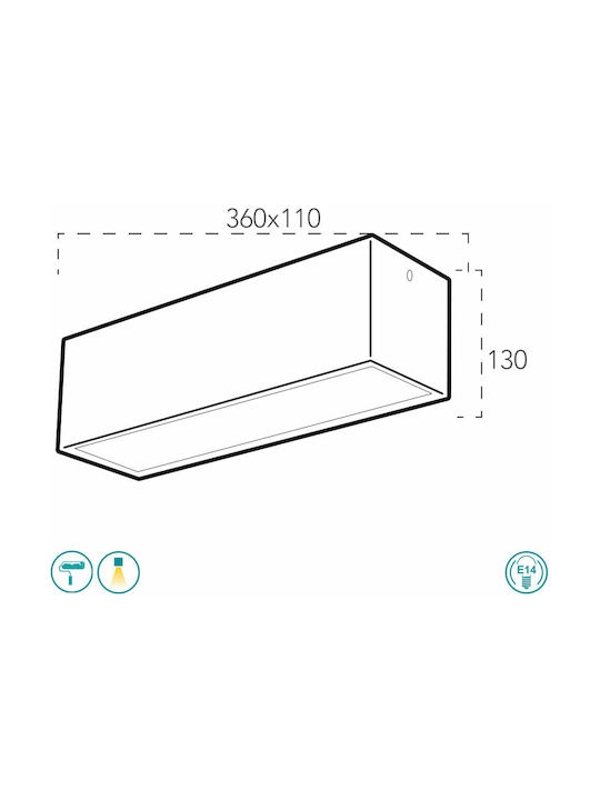 Fan Europe Modern Gips Deckenleuchte mit Fassung E14 36Stück Weiß