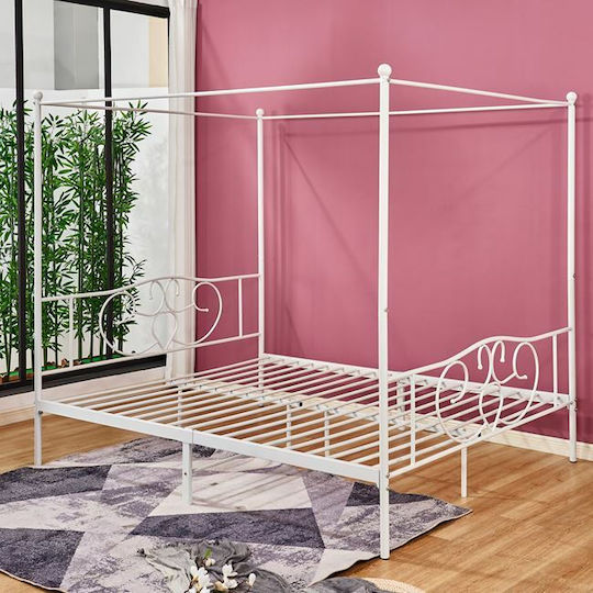 Bett Einzelbett für Matratze 90x190cm White