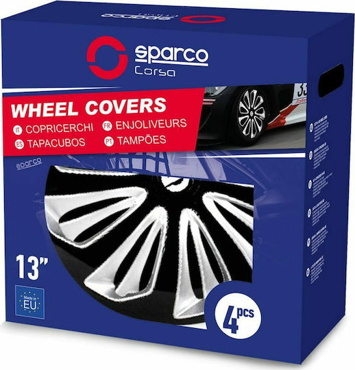 Sparco Car Hubcap Set Sicilia Pro 16" 4pcs Black