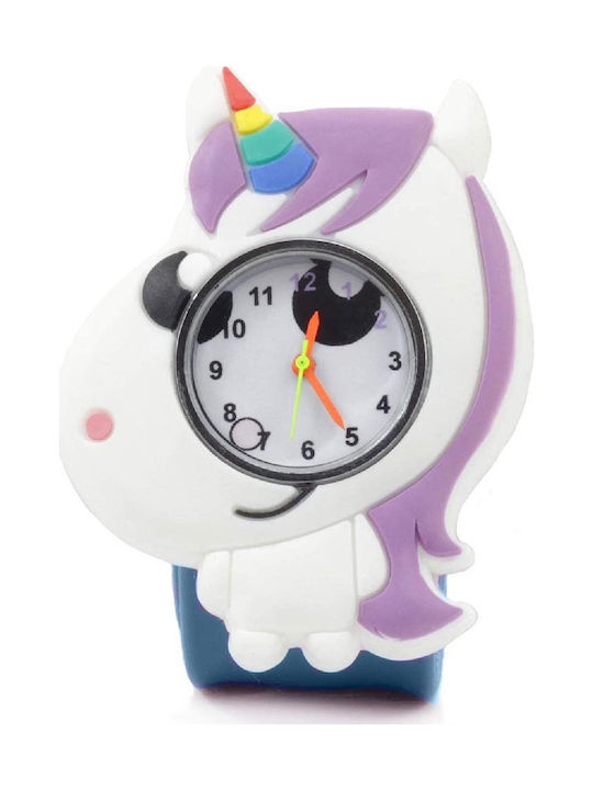 Wacky Watches Παιδικό Αναλογικό Ρολόι Wacky Slap 3D Unicorn Λευκό