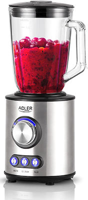 Adler Μπλέντερ για Smoothies με Γυάλινη Κανάτα 1.5lt 1700W Inox