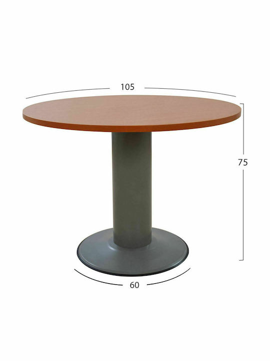Meeting Table Wooden Grey / Cherry with Metal Legs 105x105x75cm
