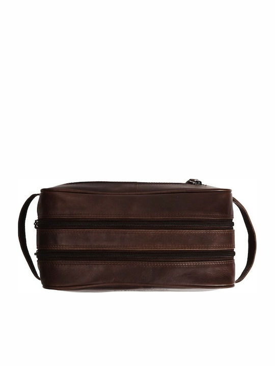 Toiletry Bag Stacey in Brown color 29cm