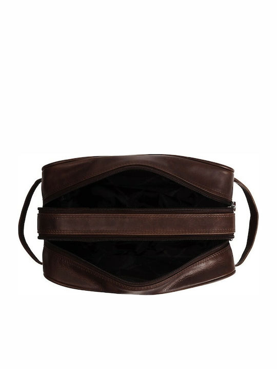 Toiletry Bag Stacey in Brown color 29cm