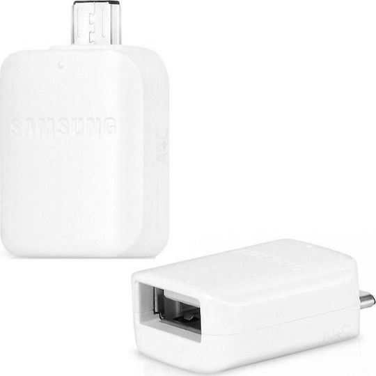 Samsung Konverter Micro-USB männlich zu USB-A weiblich Weiß 1Stück GH98-09728A
